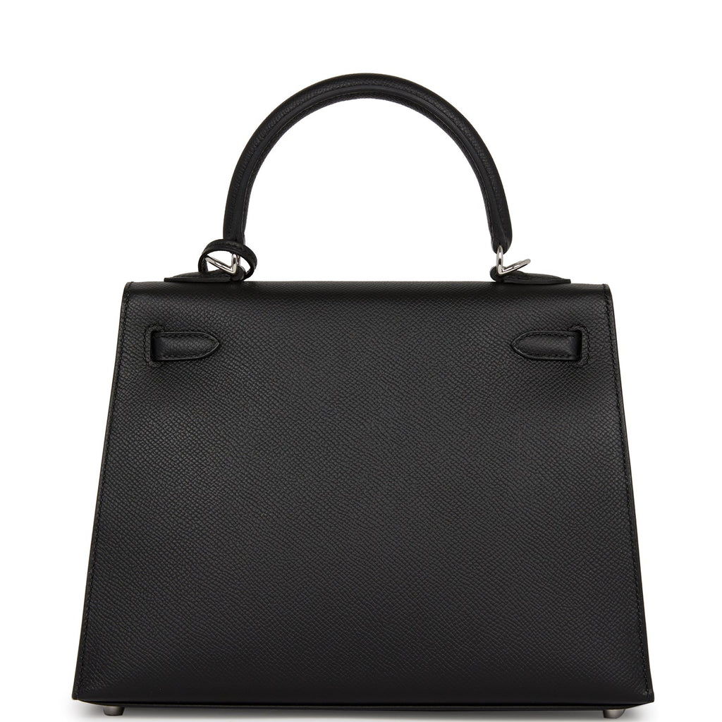NEW] Hermès Kelly Sellier 25  Noir, Epsom Leather, Palladium