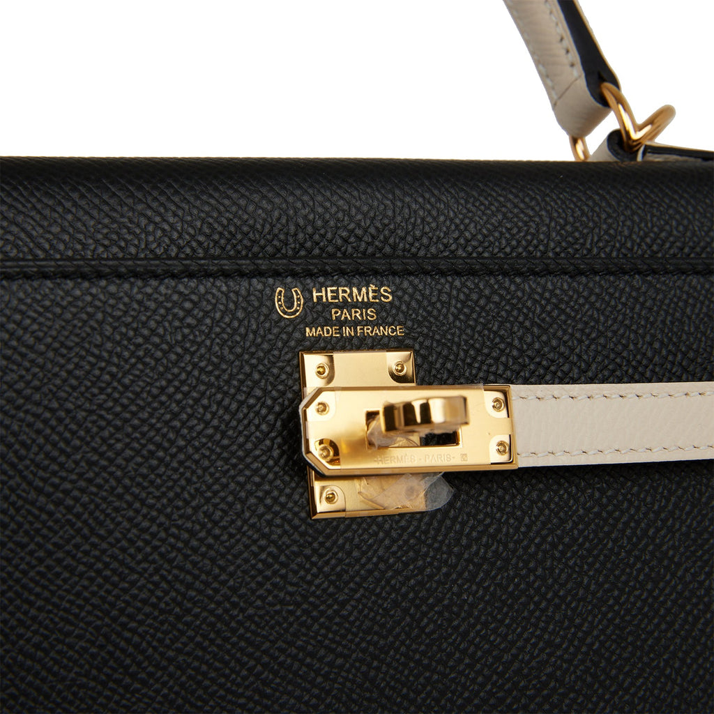 Hermes Special Order HSS Mini Kelly 20 Sellier Nata and Bordeaux Bag Epsom  Gold Hardware