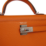 Hermes Kelly Sellier 20 Orange Verso Chèvre Palladium Hardware