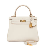 Hermes Kelly Retourne 25 Craie Togo Gold Hardware