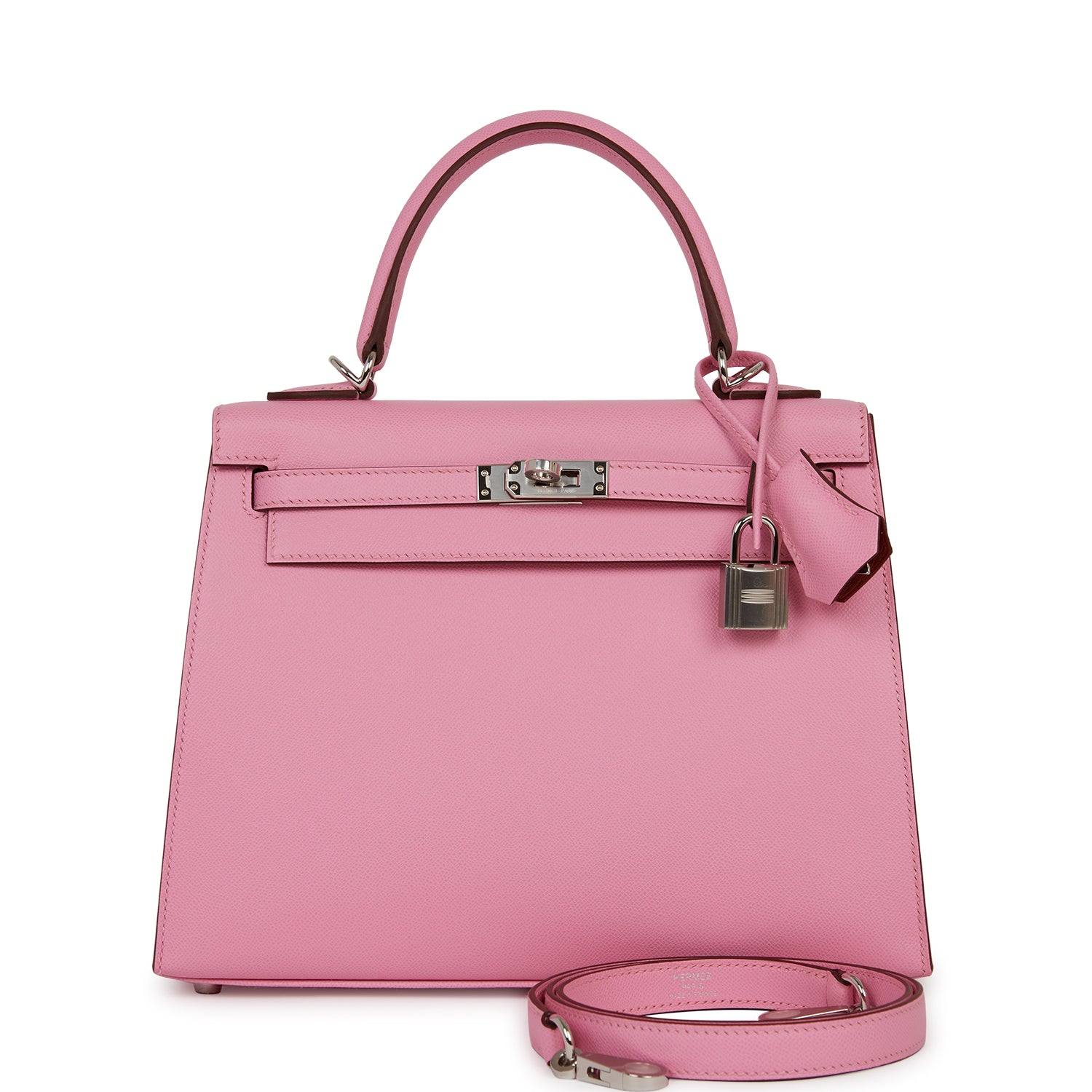 Hermes Kelly Sellier 25 Pink Verso Madame Palladium Hardware