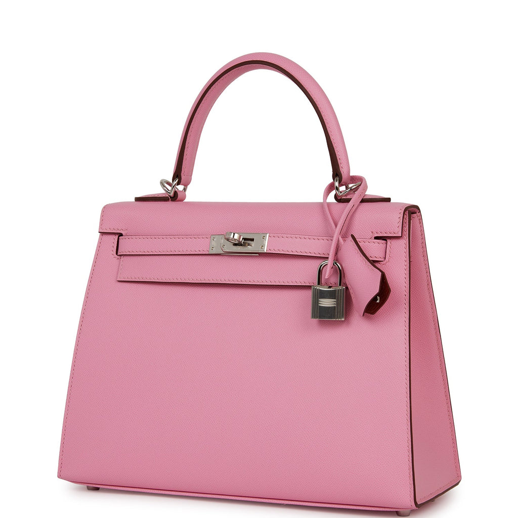 Hermes Kelly Sellier 25 Pink Verso Madame Palladium Hardware – Madison ...