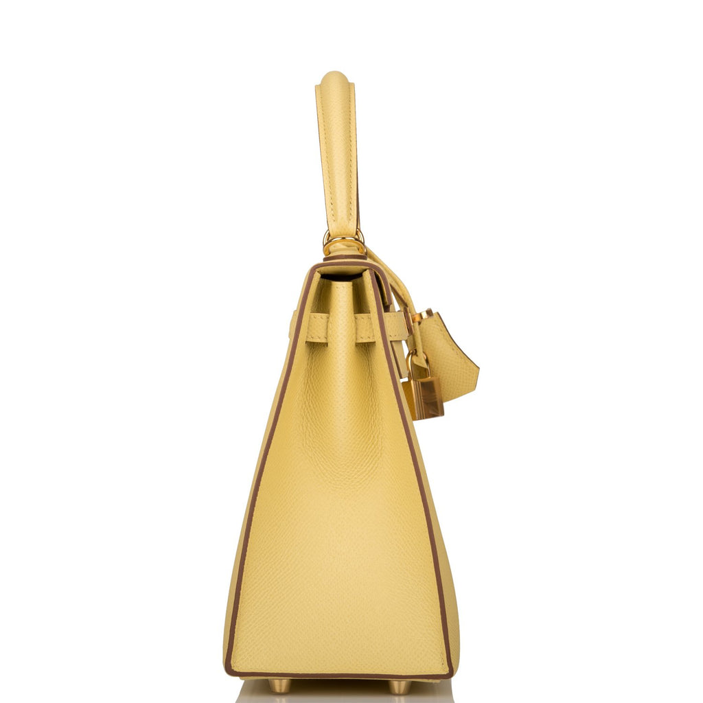 Hermès Kelly 25 Jaune Poussin Sellier Epsom Gold Hardware GHW