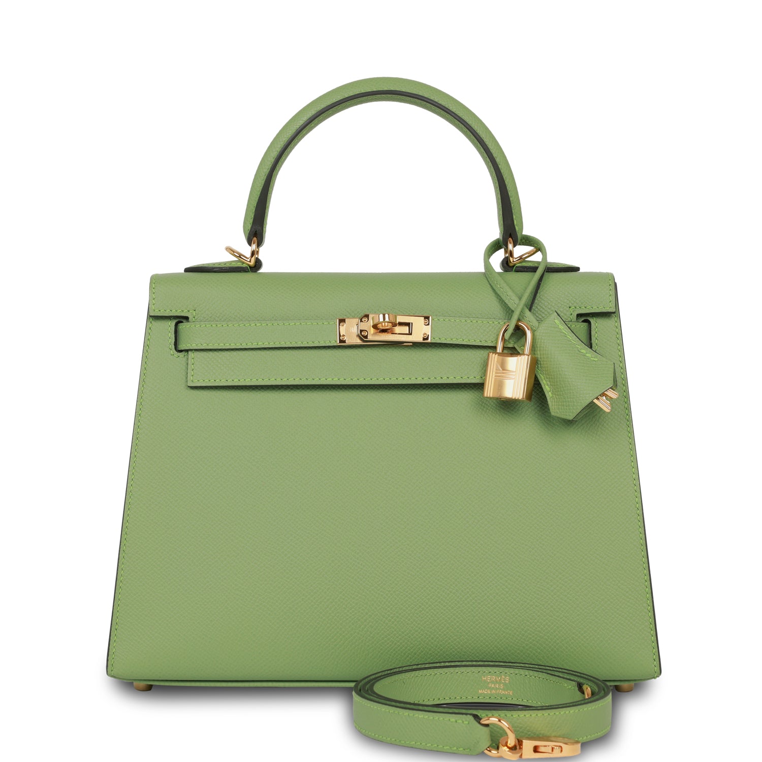 Hermes Kelly Sellier 25 Vert Criquet Epsom Gold Hardware – Madison ...