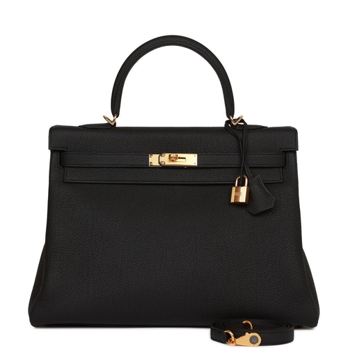 Hermes Kelly Retourne 35 Black Togo Gold Hardware