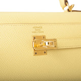Hermes Kelly Sellier 25 Jaune Poussin Epsom Gold Hardware