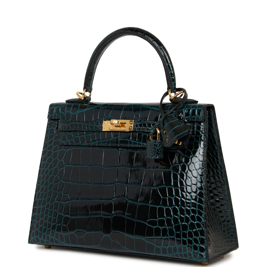 Hermes Kelly 25 Sellier Touch Madame / Crocodile Black GHW Stamp Z