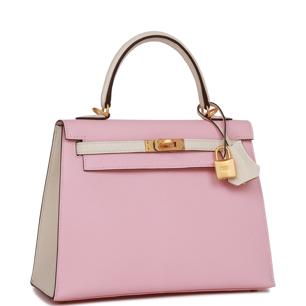 Hermes Special Order (HSS) Kelly Sellier 28 Nata Verso Epsom Brushed Gold Hardware Ivory Madison Avenue Couture