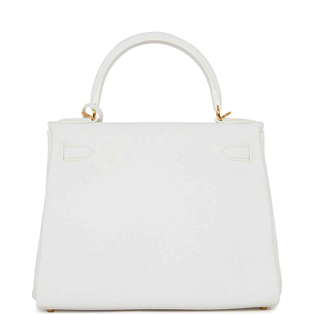 Hermes Kelly Retourne 28 New White Evercolor Gold Hardware – Madison Avenue  Couture