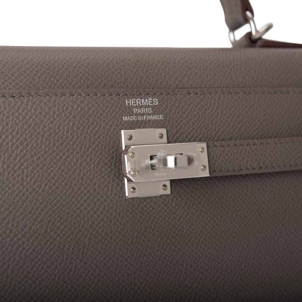 Hermes Kelly 25 Etain Epsom Palladium Hardware – Pristine Outfitter