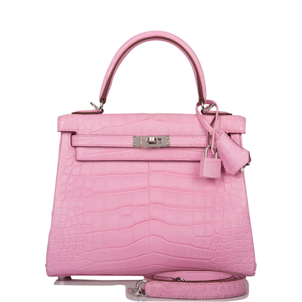 Hermès Kelly 25 Retourne 5P Bubblegum Pink Matte Alligator