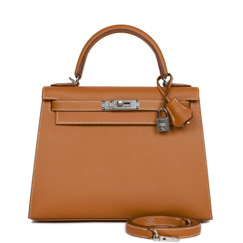 Hermes Kelly 28cm Sesame Swift Leather and Toile Palladium