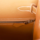 Hermès 38cm Kelly Depeche Gold Epsom Palladium Hardware – Privé Porter