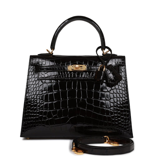HERMÈS Kelly 25 Sellier handbag in Vermillon Box calfskin with