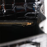 Hermès Kelly 25 Sellier Blue Sapphire Alligator Gold Hardware - 2021