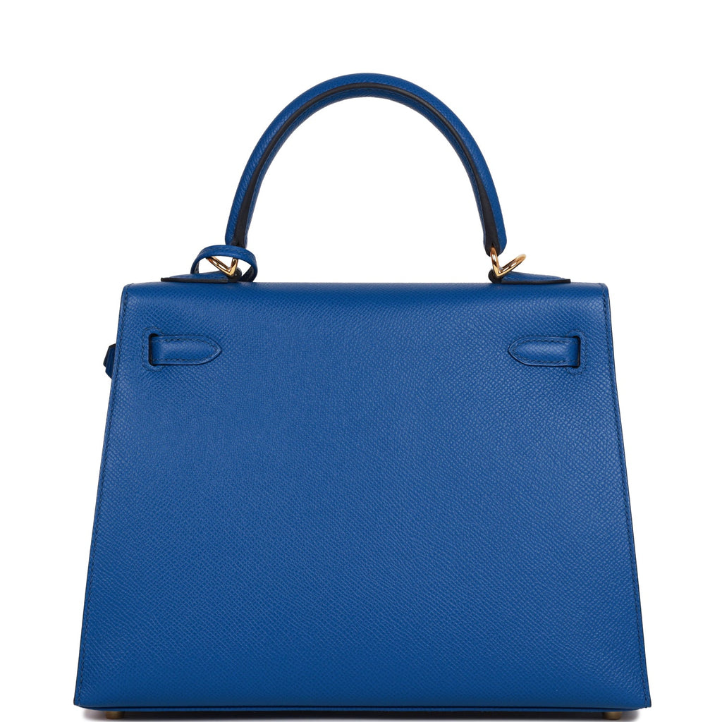 Hermes Kelly Handbag Bleu Du Nord Epsom With Gold Hardware 25 at 1stDibs