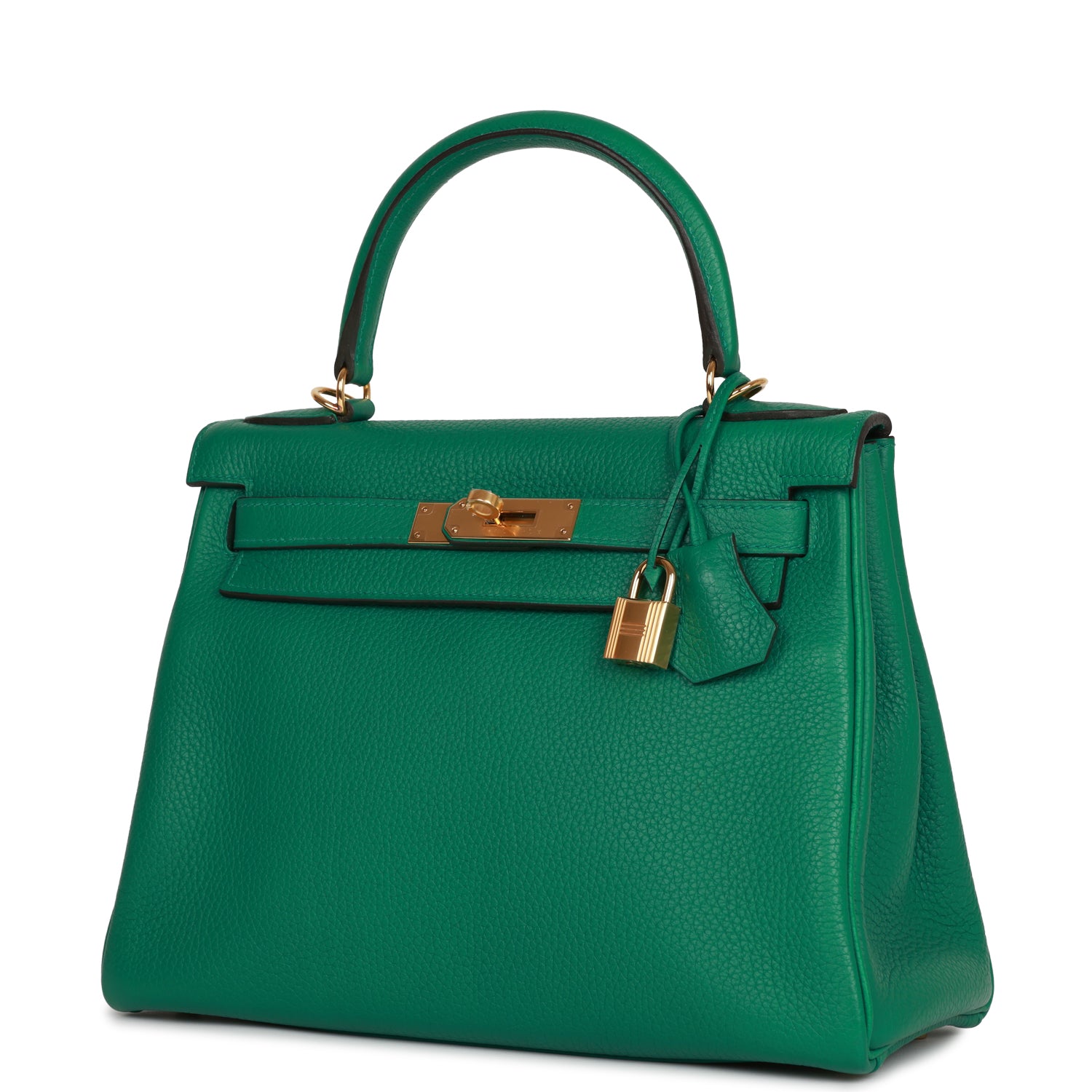 Pre-owned Hermes Kelly Retourne 28 Vert Vertigo Clemence Gold Hardware ...