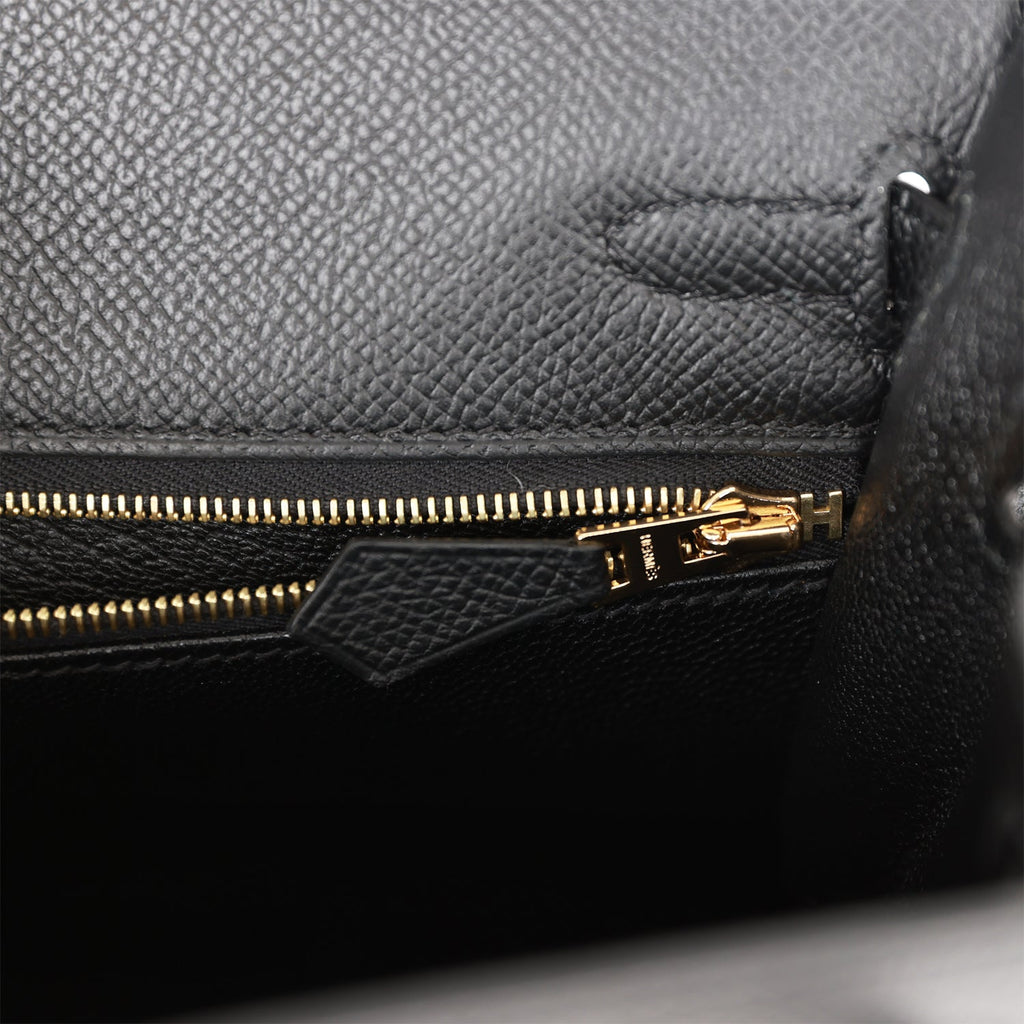 Hermes Kelly 25 Black Epsom Sellier Gold Hardware - Vendome Monte Carlo