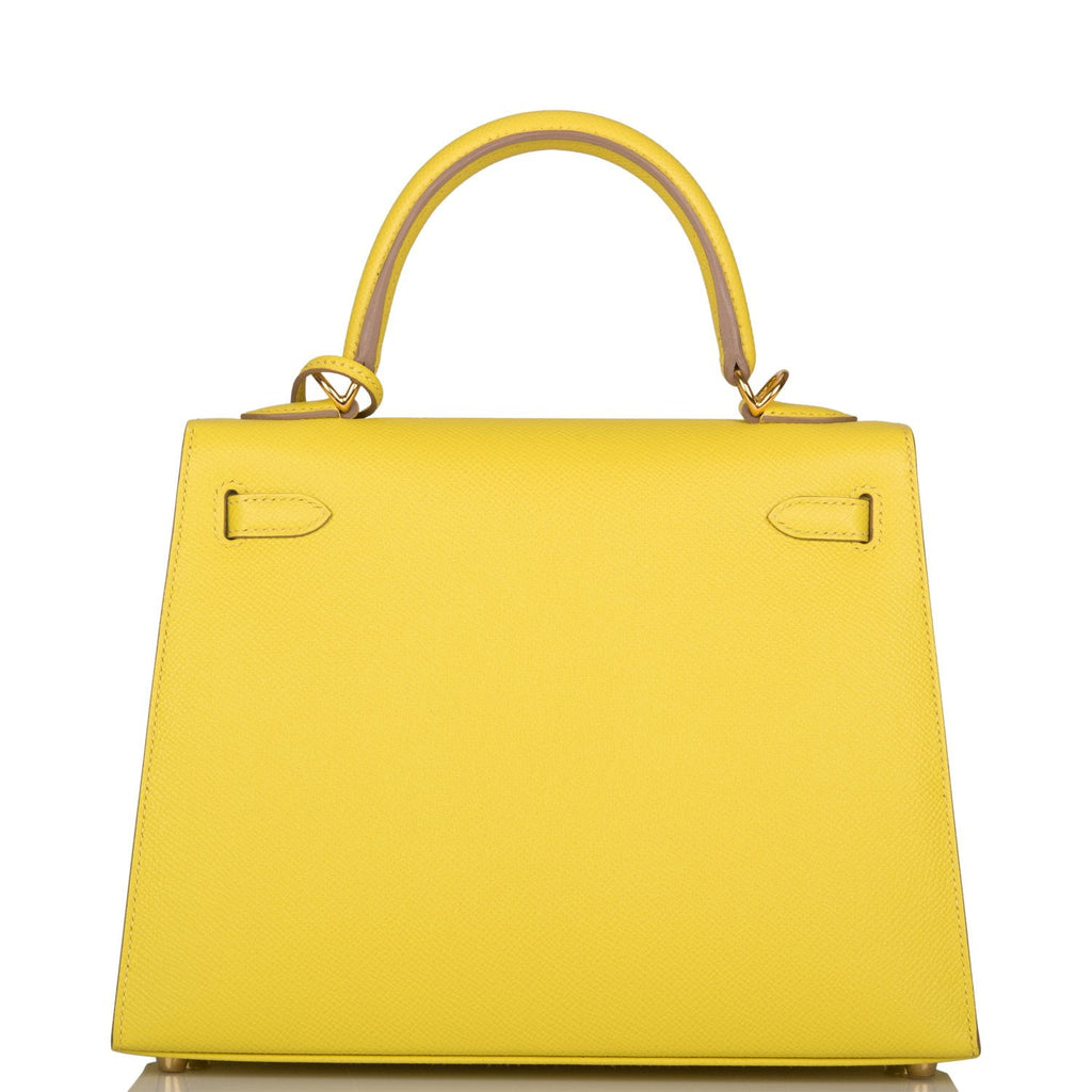 Hermès Lime Kelly 25 Epsom Sellier Gold Hardware Bag at 1stDibs