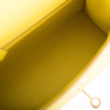 Hermes Kelly Sellier 25 Lime Epsom Gold Hardware