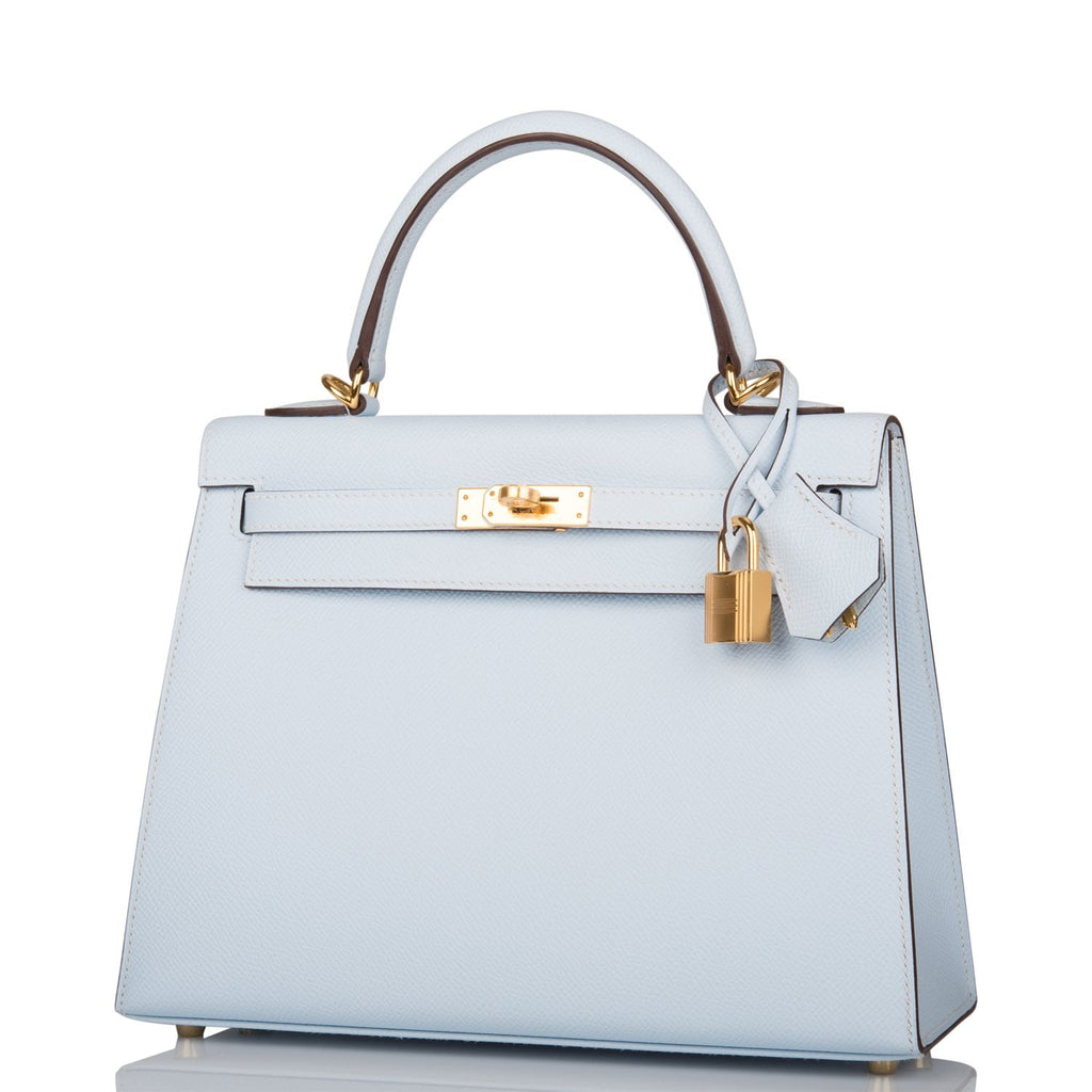 Hermes Bleu Brume Epsom Sellier Kelly 25cm Gold Hardware – Madison Avenue  Couture