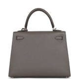 Hermes Limited Edition Padded Kelly 25 Bag Gris Meyer with Palladium H –  Mightychic