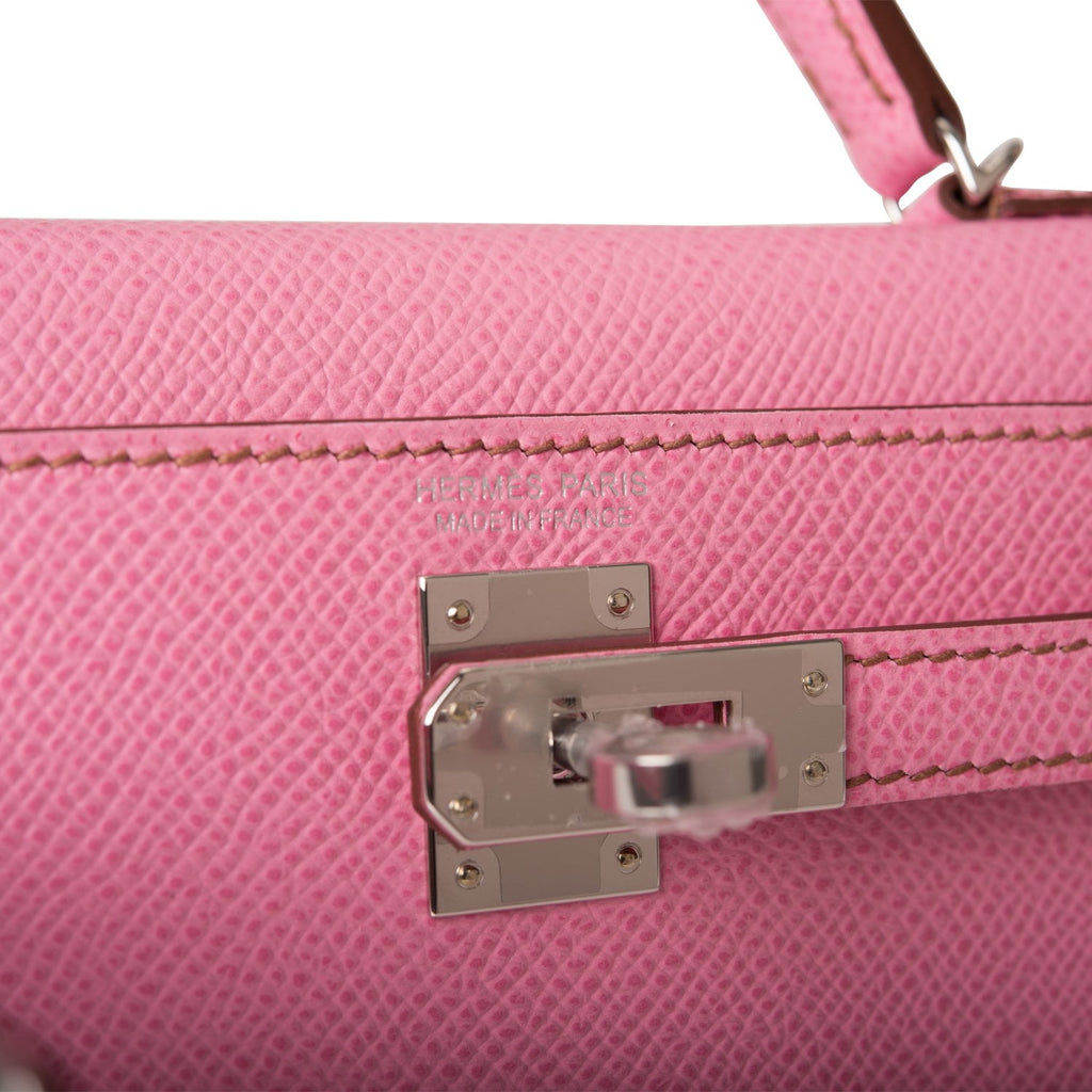 Hermès 5P Bubblegum Pink Epsom Mini Kelly 20 Palladium Hardware