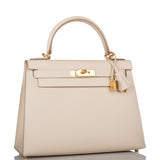 Hermes Craie Epsom Sellier Kelly 28cm Gold Hardware