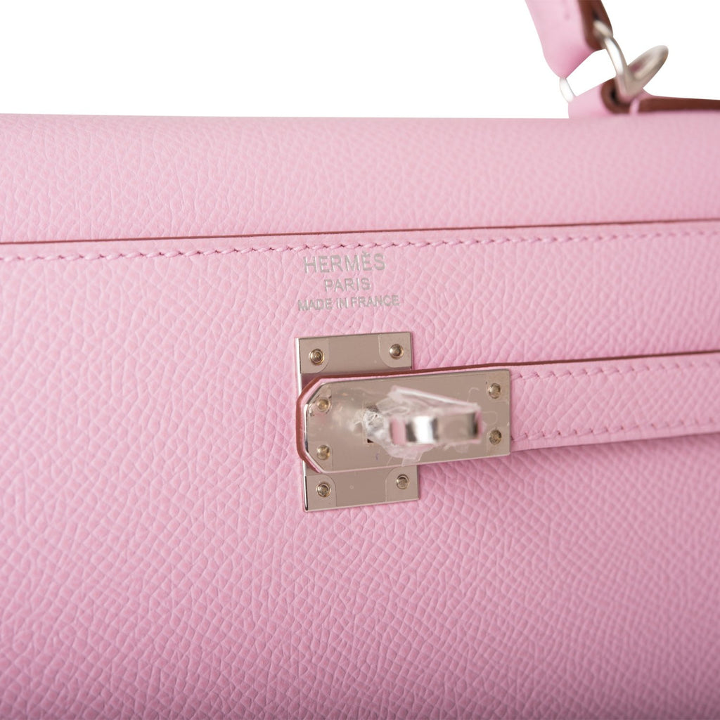 Hermes HSS Kelly 25 Craie and Mauve Sylvestre Epsom Gold Hardware – Madison  Avenue Couture