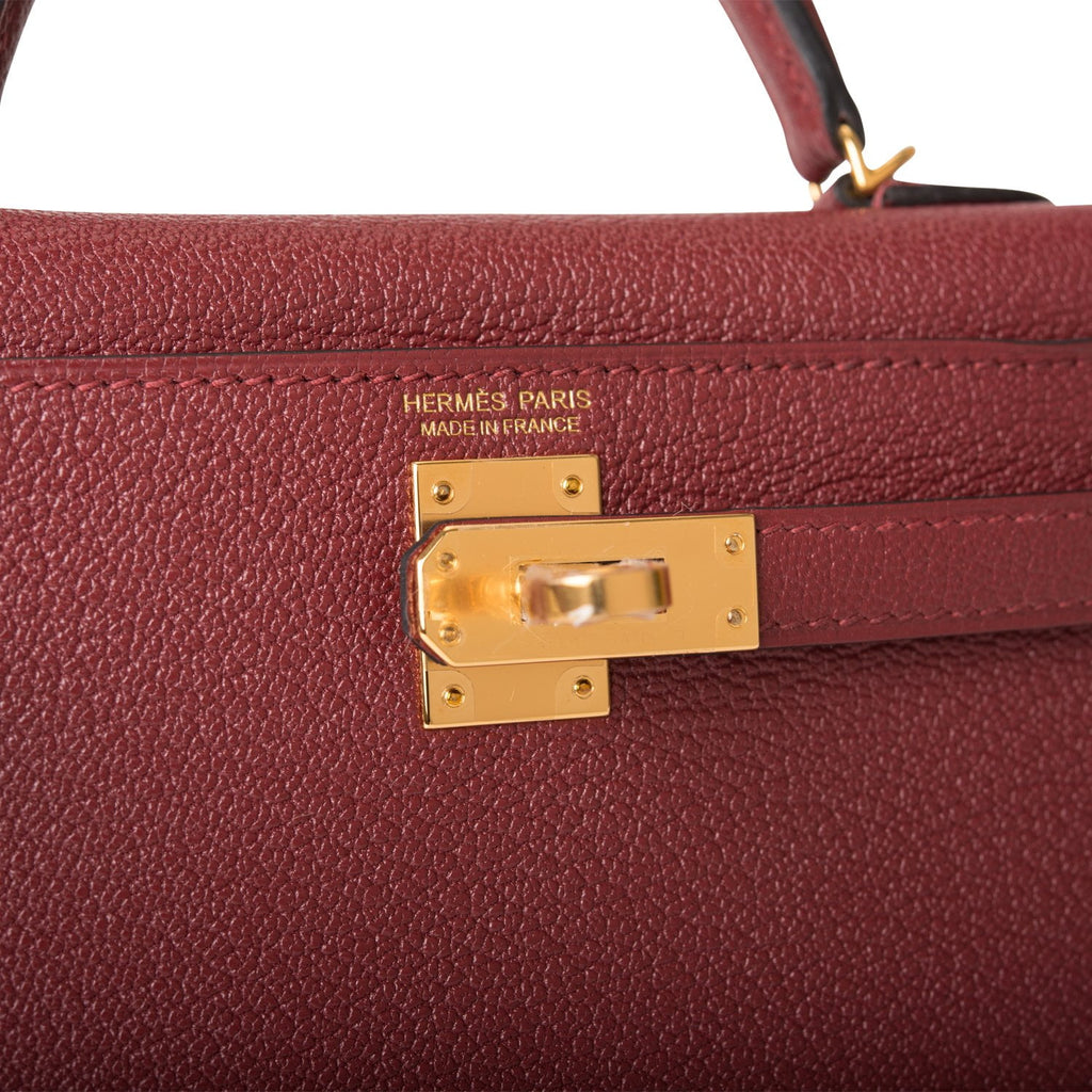 Hermès Kelly 20 Rouge H Sellier Chevre Chandra Gold Hardware GHW