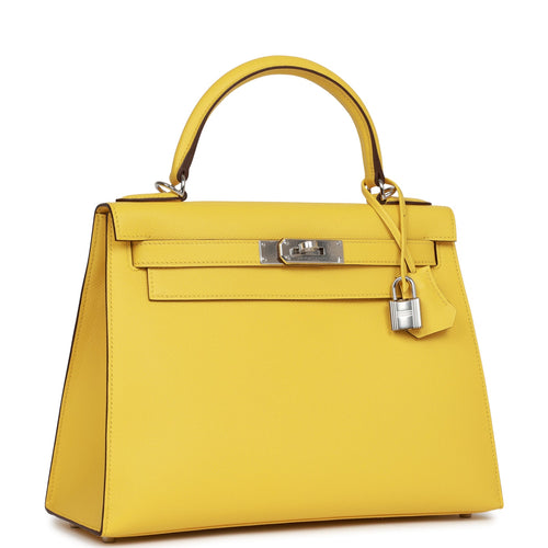 Hermès Kelly clutch lime yellow Leather ref.214036 - Joli Closet