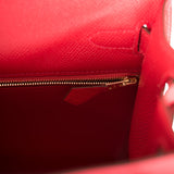 Hermès Kelly 28 Sellier Red Rouge Chèvre Mysore Leather Bag - Chelsea  Vintage Couture