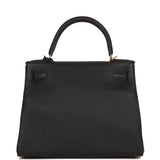 Hermes Kelly Retourne 28 Black Togo Gold Hardware