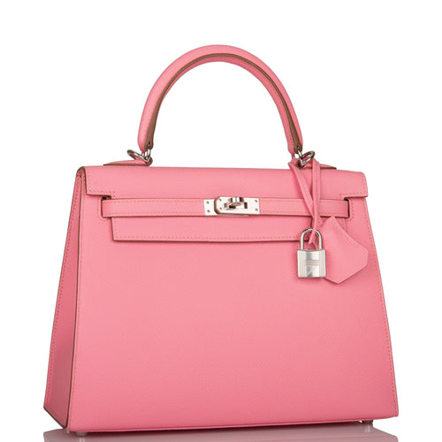 Hermes Rose Confetti Epsom Sellier Kelly 25cm Palladium Hardware