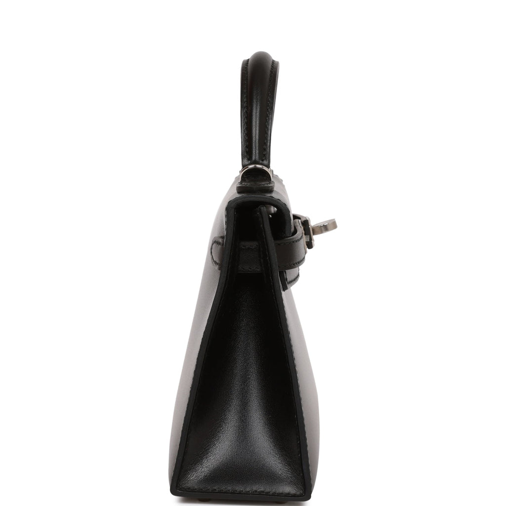 Hermes Kelly 20 Sellier Black Box Leather Mini Bag Palladium Hardware –  Mightychic