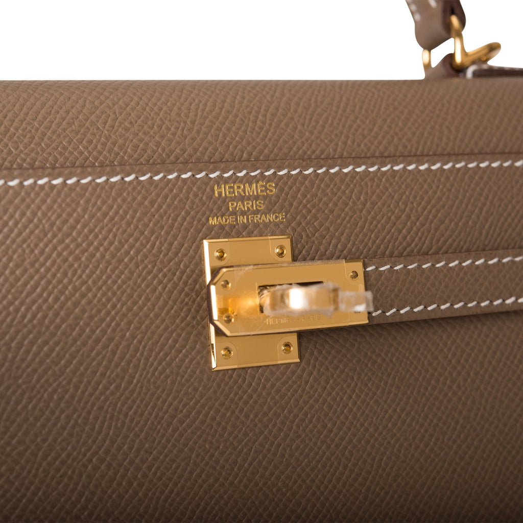 Hermès Kelly 25 Etoupe Swift Gold Hardware GHW