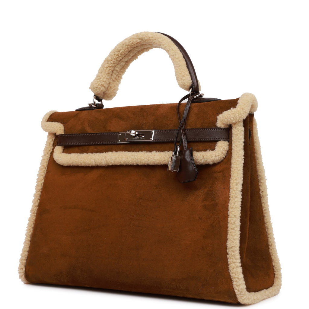 Hermès Kelly handbag 35 Canvas and Leather Barenia Phw Beige