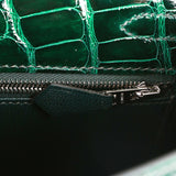 Hermes Kelly 25 Vert Bosphore Alligator Lisse Shiny Gold Hardware - Vendome  Monte Carlo