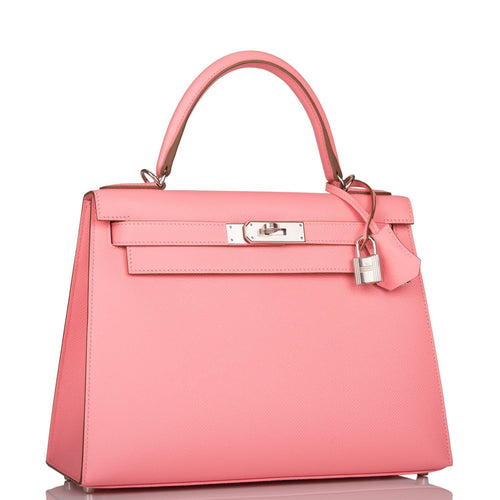 Hermes Rose Confetti Epsom Sellier Kelly 28cm Palladium Hardware