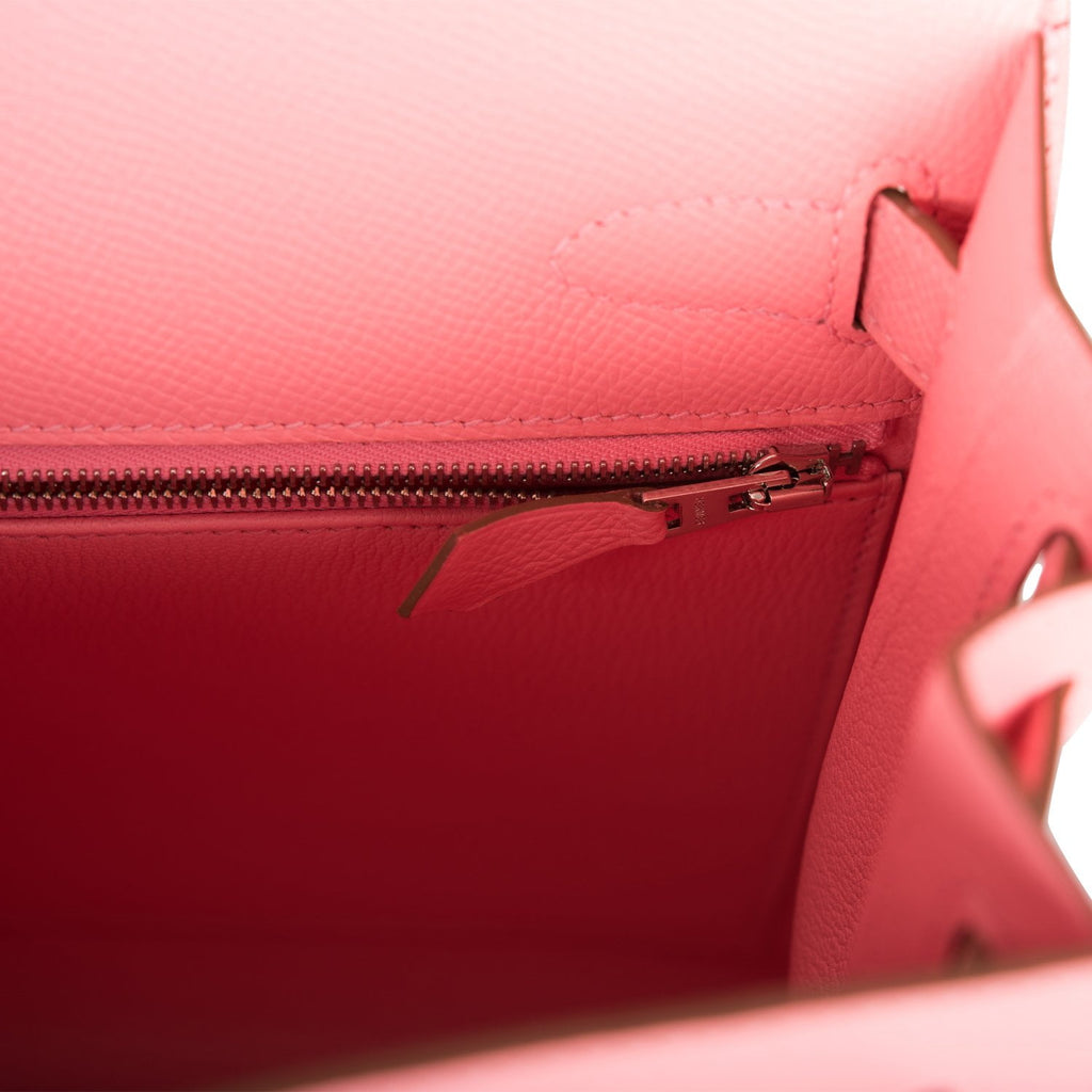 Hermès Kelly 28 Rose Confetti Sellier Epsom Palladium Hardware PHW — The  French Hunter