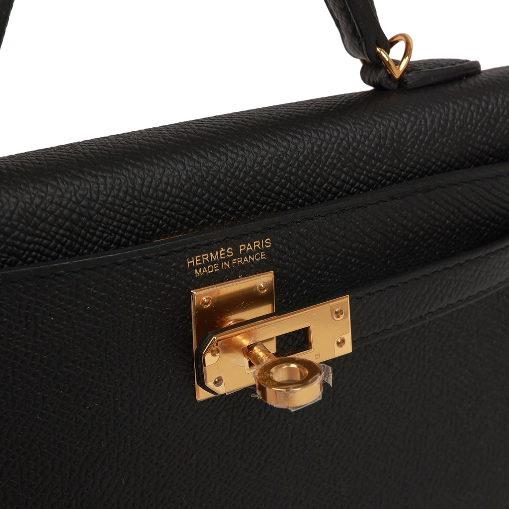 Hermes Kelly Sellier 20 Black Epsom Gold Hardware – Madison Avenue Couture