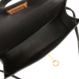 Hermes Kelly Sellier 20 Black Epsom Gold Hardware