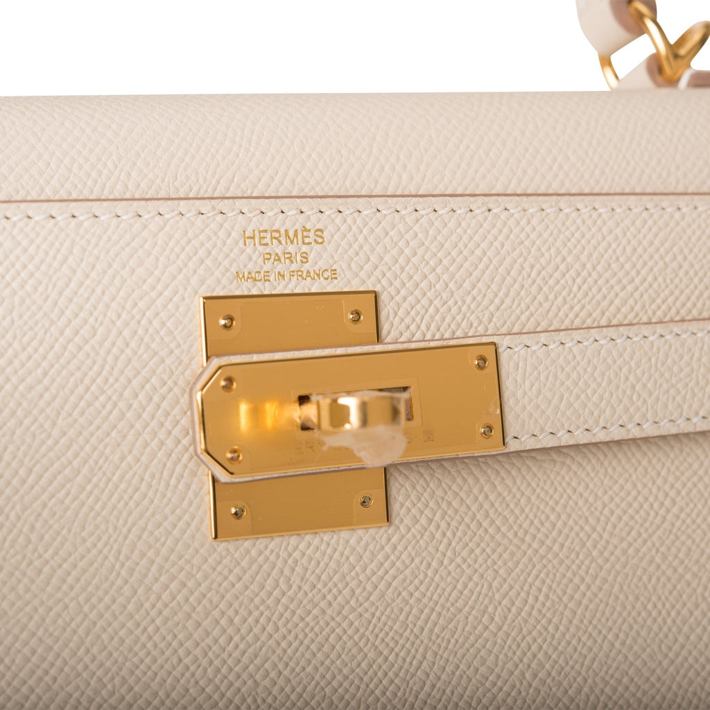 Hermès Kelly 28cm Sellier Veau Epsom Craie 10 Gold Hardware