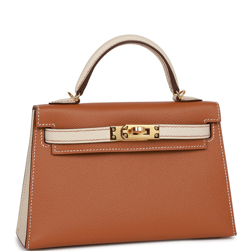 Hermes Kelly 20 Mini Sellier Abricot Ostrich Gold Hardware