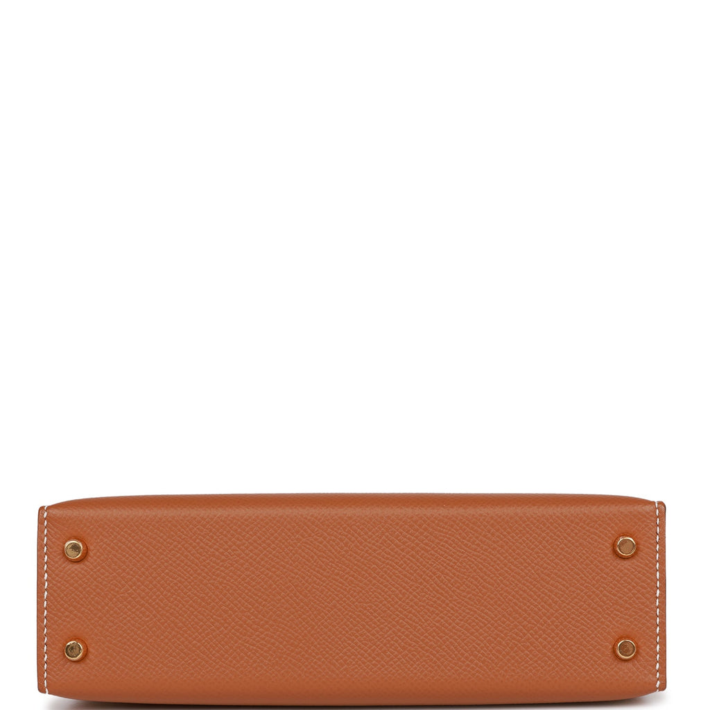 Hermes HSS Kelly Sellier 20 Craie/Bleu Lin Epsom Permabrass Hardware –  Madison Avenue Couture