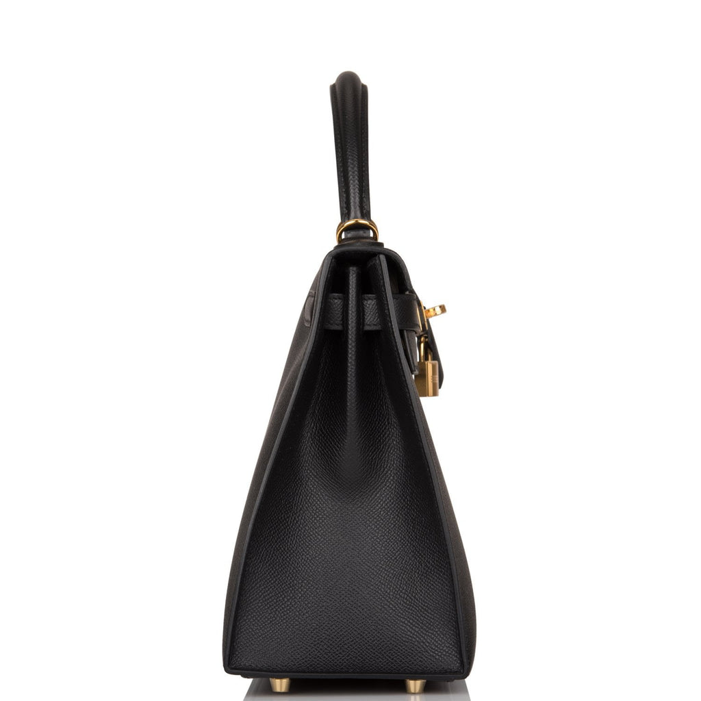 Hermes Kelly Sellier 28 Black Epsom Gold Hardware – Madison Avenue Couture