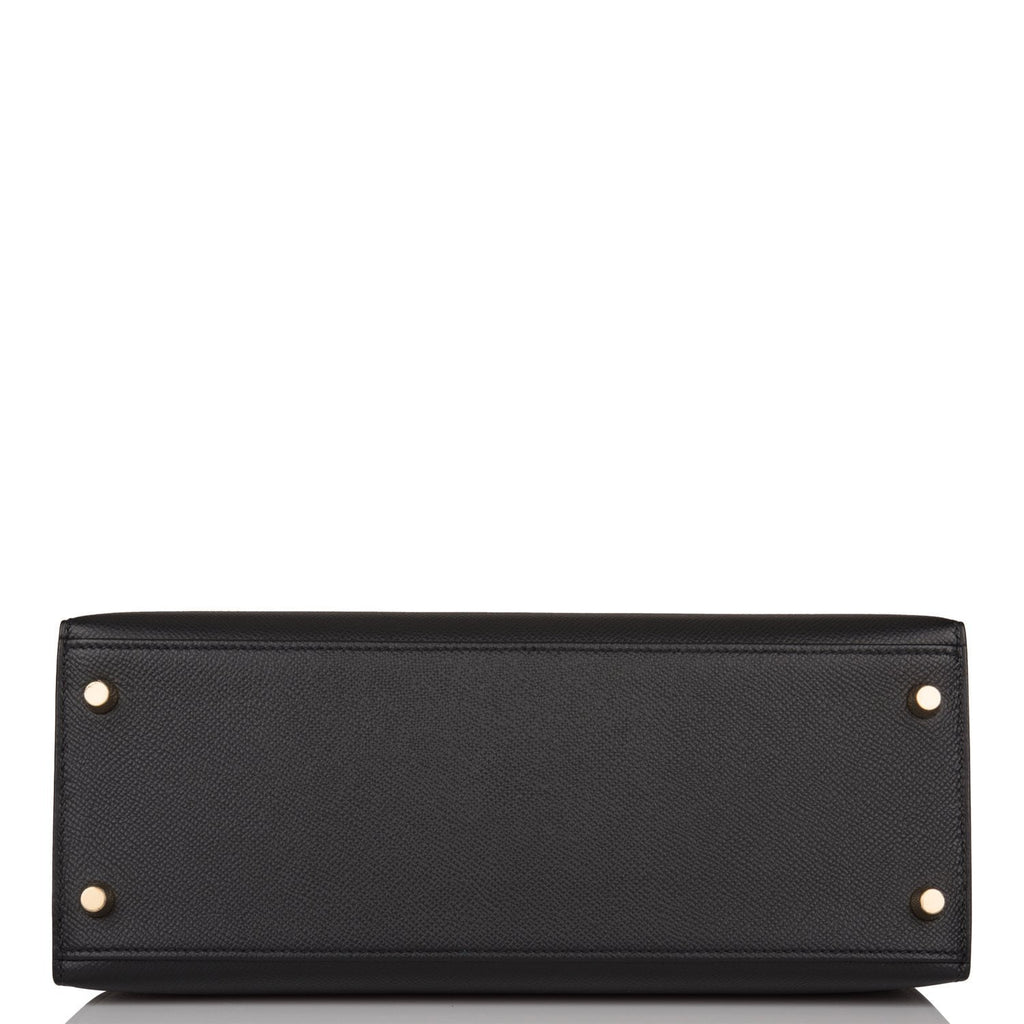 Hermes Kelly 28 Sellier Noir Black Epsom Gold Hardware For Sale at 1stDibs