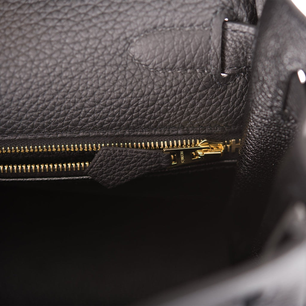 Hermes　Kelly bag 28　Retourne　Black　Togo leather　Silver hardware