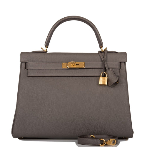 Hermes Kelly Retourne 32 Etain Togo Gold Hardware