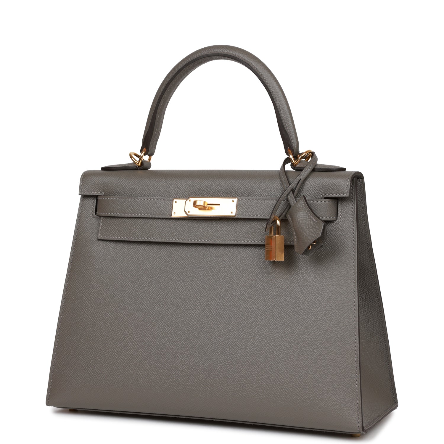 Hermes Kelly Sellier 28 Gris Meyer Epsom Gold Hardware – Madison Avenue ...